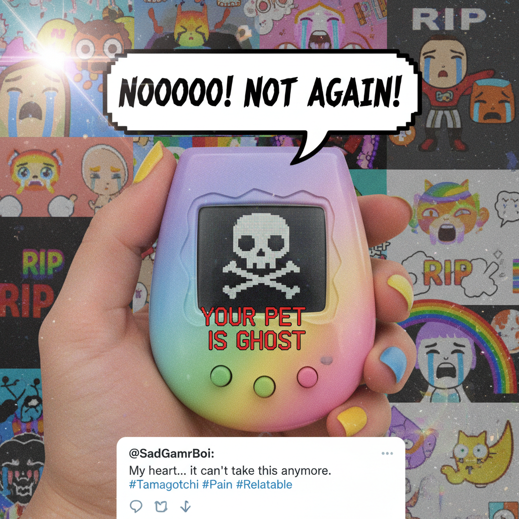 Found my old Tamagotchi. The sheer panic of realizing I forgot to feed it for 20 years. 😭