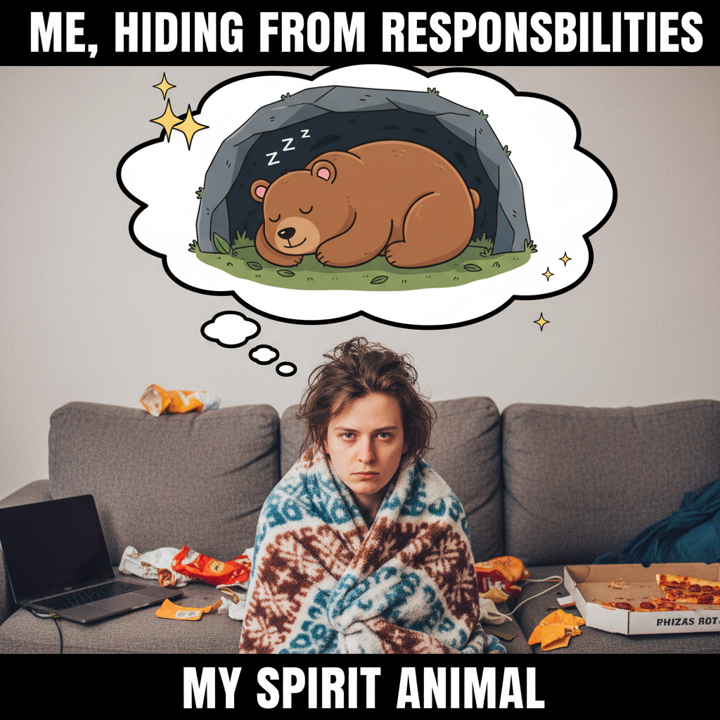 Seasonal depression hitting so hard I'm considering hibernating with the bears. At least they get naps.