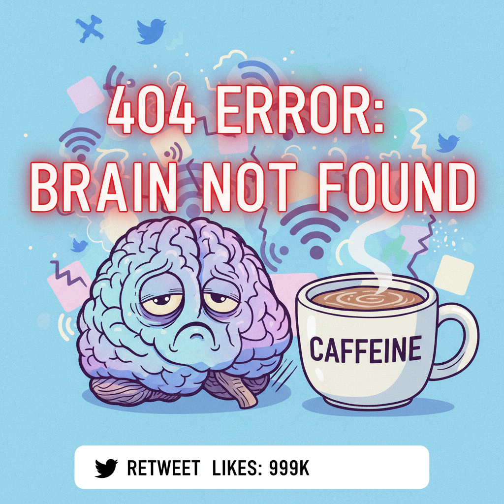 My brain on Monday morning: 'Error 404: Motivation Not Found.'