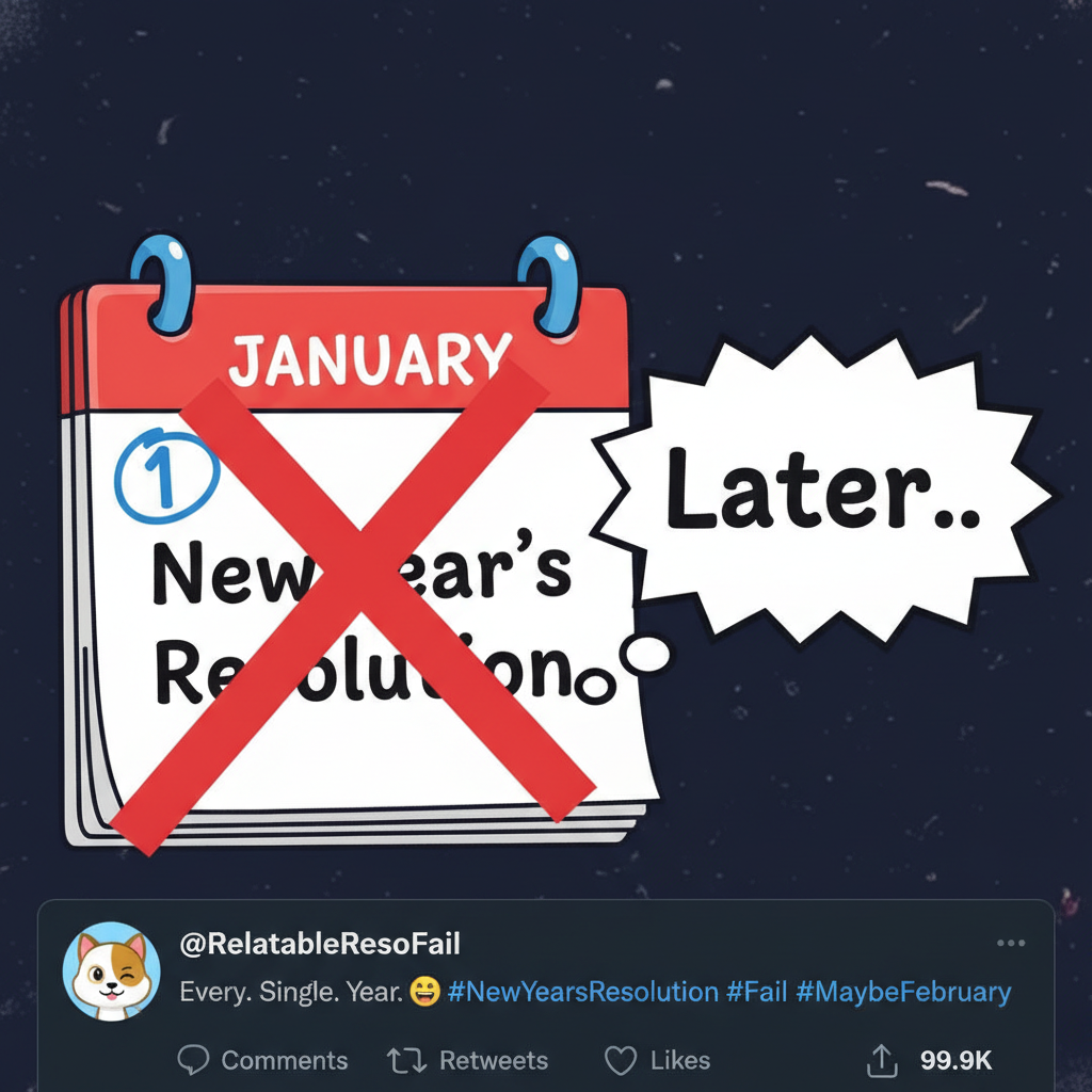 My New Year's resolution was to stop procrastinating. I'll start tomorrow.