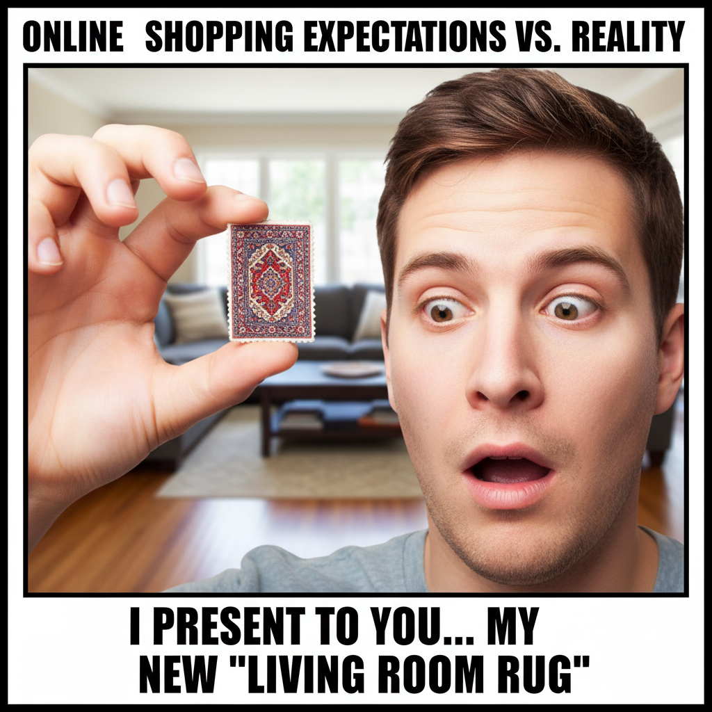 Online shopping regret hit different when you realize you bought a 'mini' version.