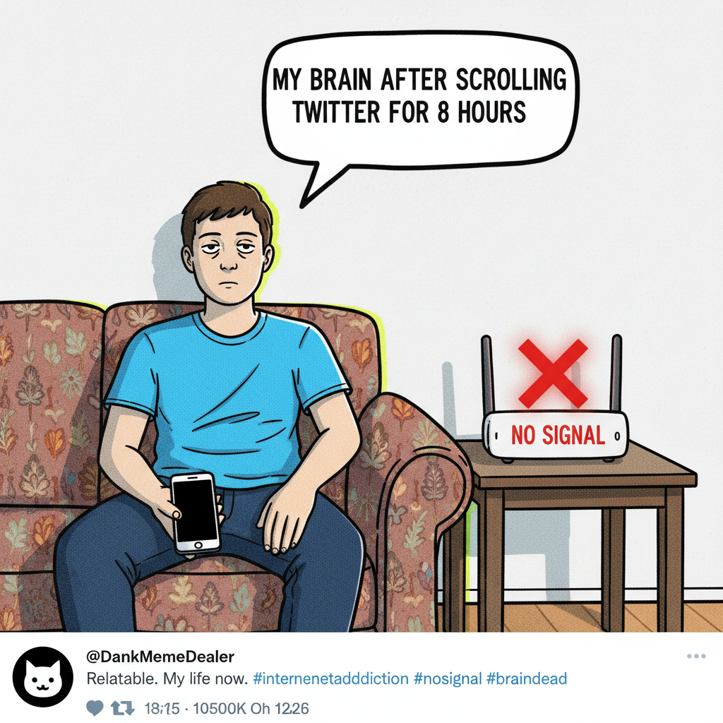 The wifi went out. I've been staring at a wall for 30 minutes. Is this what 'outside' feels like?