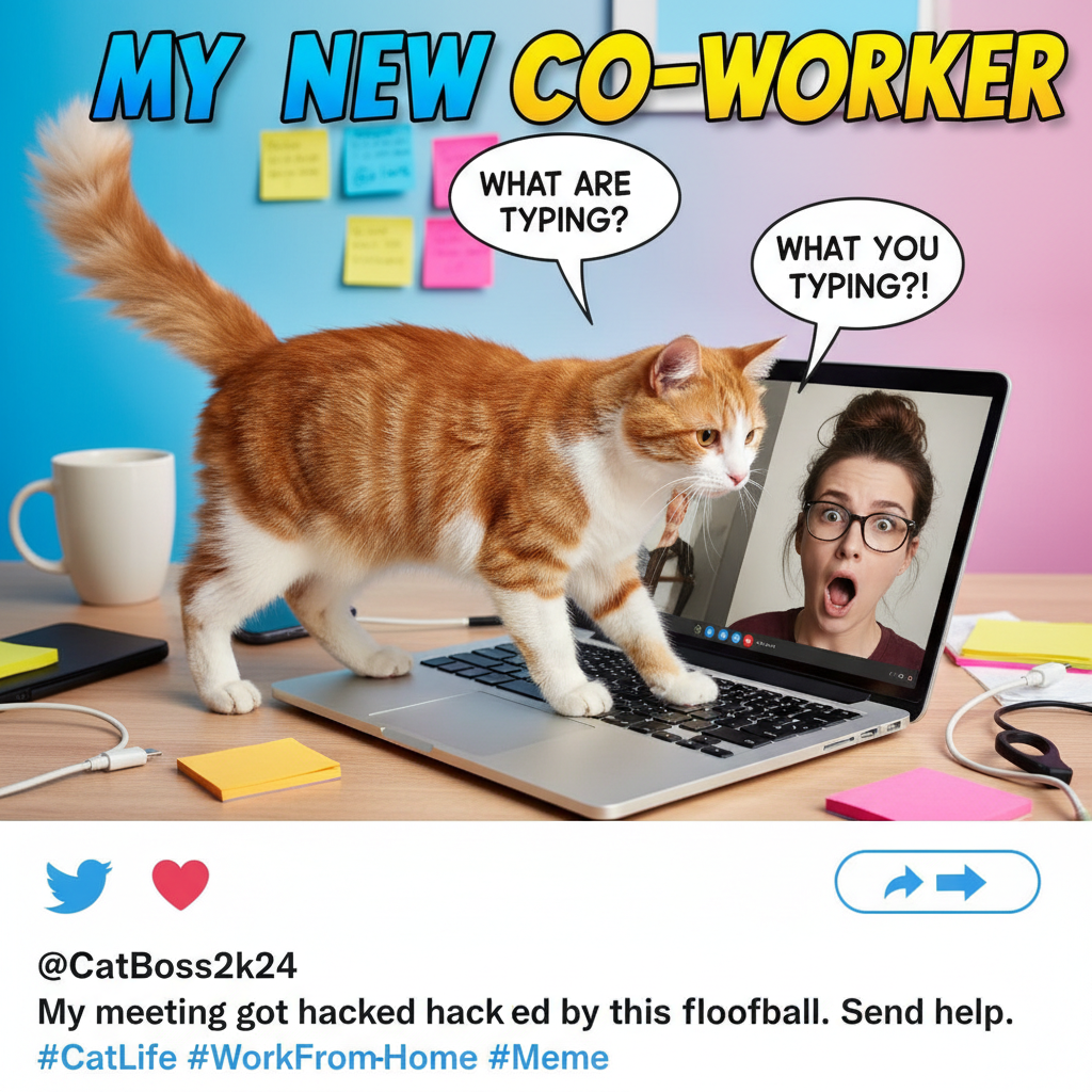 My cat just walked across my keyboard during a Zoom meeting. CEO of chaos.