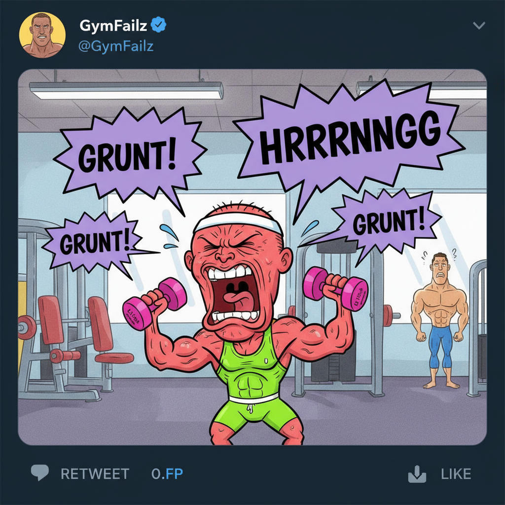 That one person at the gym who grunts louder than the weights they're lifting.