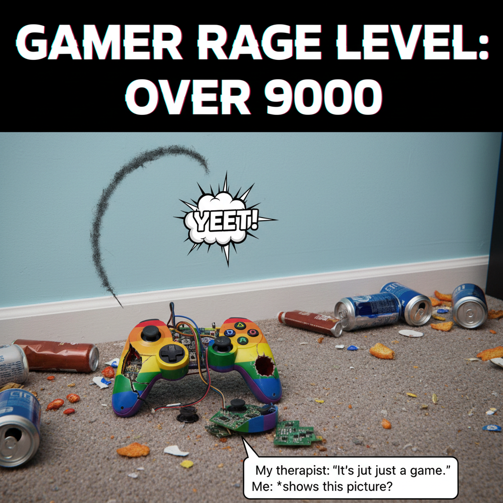 My controller just met the wall. It was a toxic relationship anyway. #GamingRage