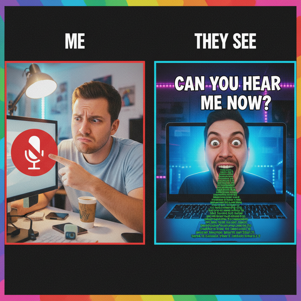 My mic was off, but my camera wasn't. Zoom meeting disaster averted... or was it?