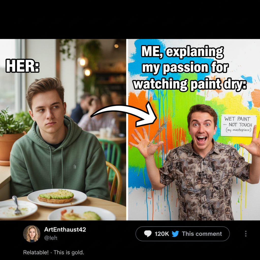 Dating app bio: 'Loves adventure.' First date: 'Wanna watch paint dry?'