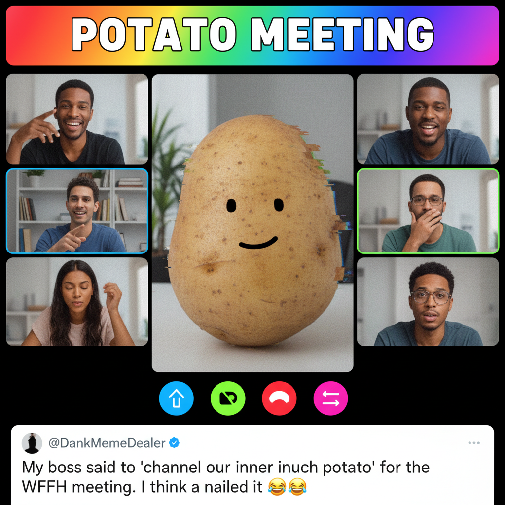 Someone just used a potato filter on Zoom. I repeat, a potato filter. This is fine.