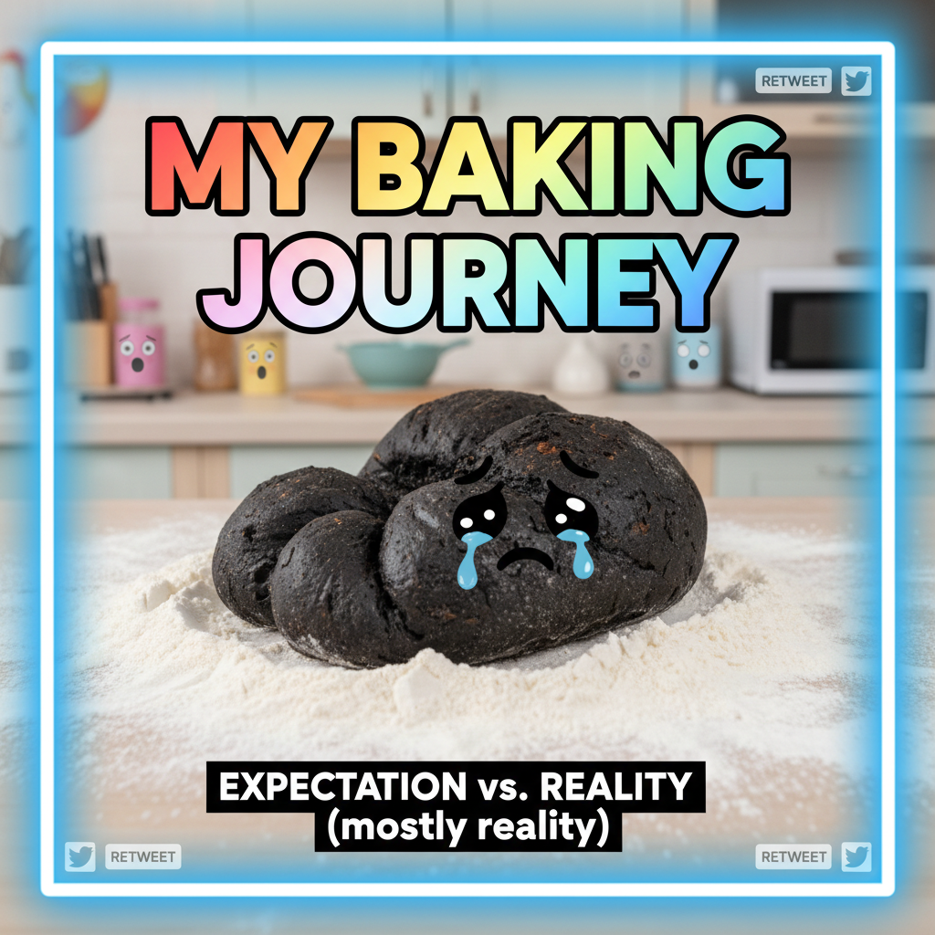 Attempted to bake bread. Now my kitchen looks like a crime scene involving flour and regret.