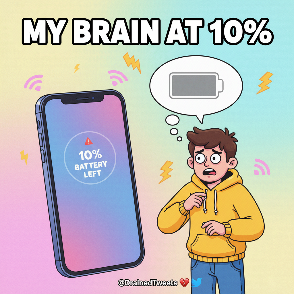 My phone battery is at 10%. My social battery is at 0%.