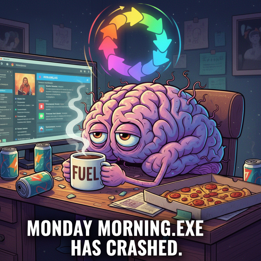 Monday morning: My brain is still buffering the weekend.