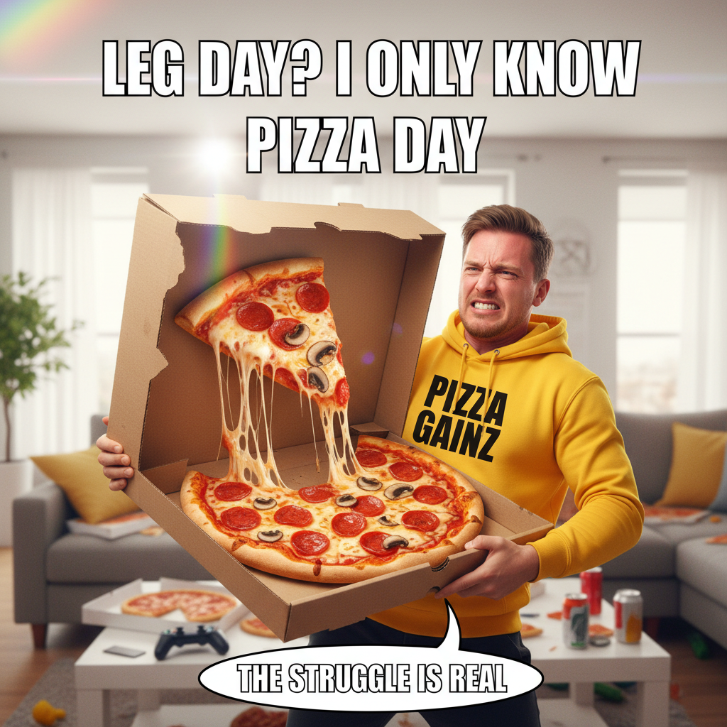 My New Year's resolution was to get fit. Now I just lift pizza to my mouth. #Goals
