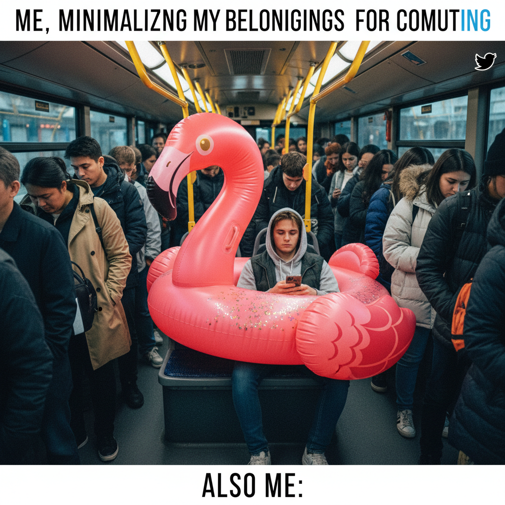 Someone just brought a full-size inflatable flamingo on the bus. My commute is complete.