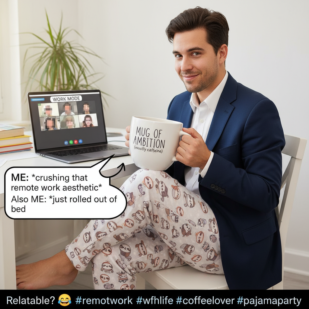 WFH perk: My coworkers can't judge my 3rd coffee or my pajama pants.