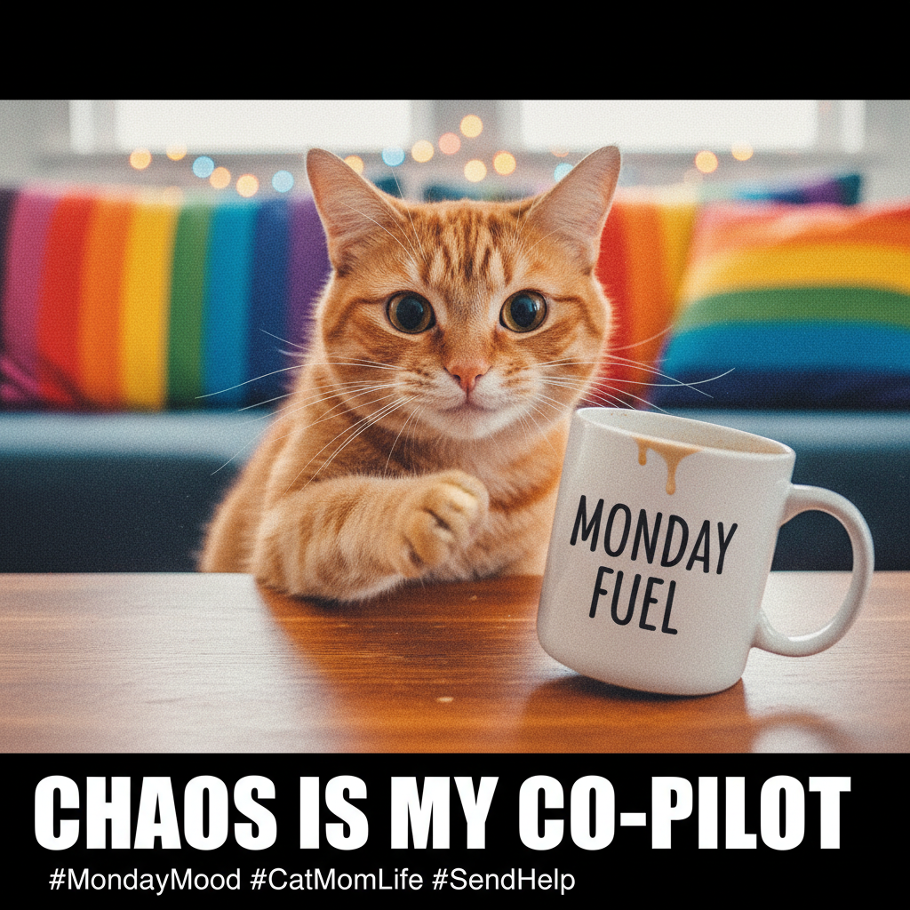 My cat just stared into my soul while slowly pushing my coffee cup off the table. Power move.