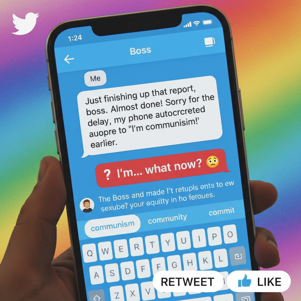 Autocorrect changed 'I'm coming!' to 'I'm communism!' My boss is confused. #TechFail