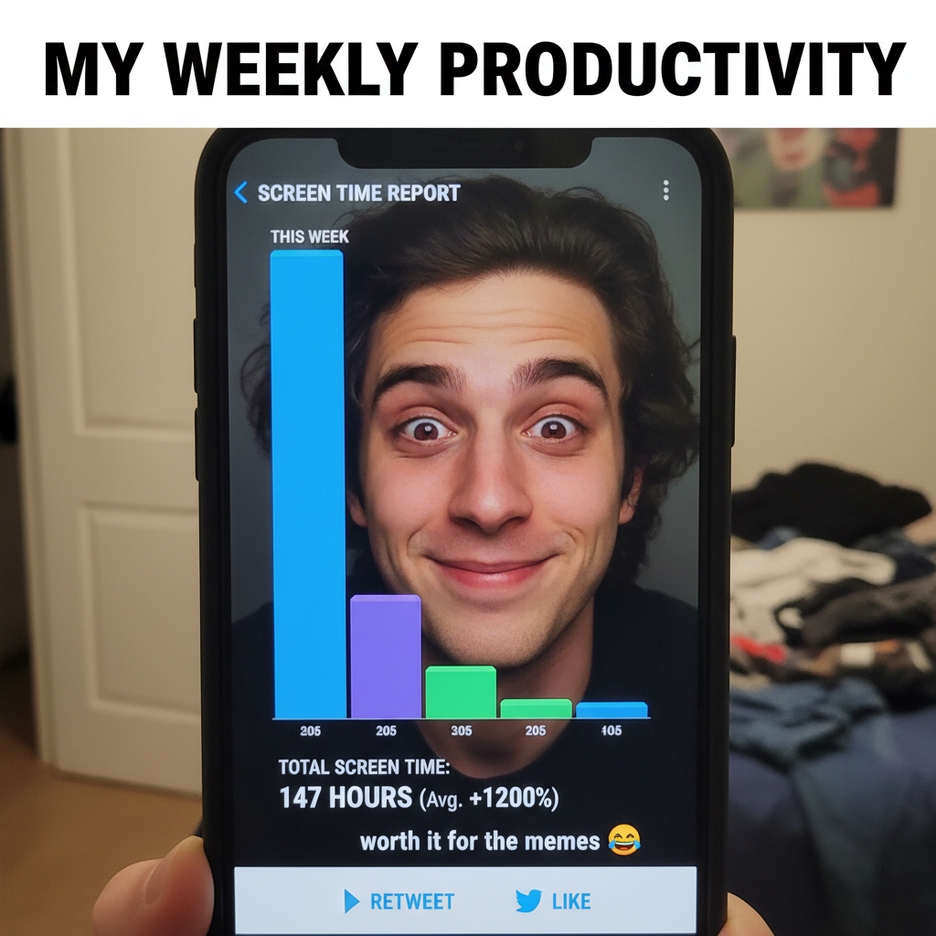 My screen time report is basically a documentary of my descent into meme-dom.