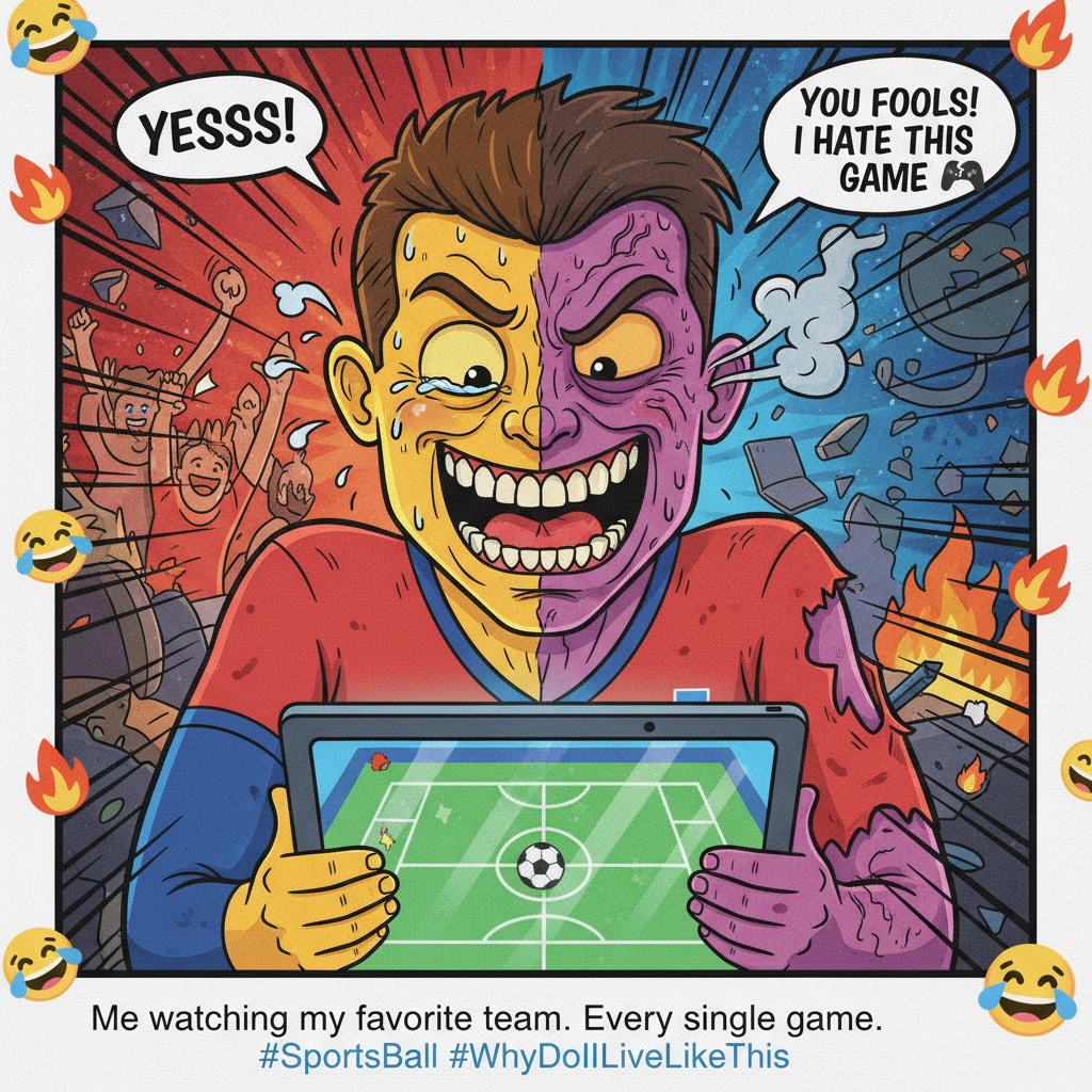 My team scores: 'WE ARE THE BEST EVER!' My team concedes: 'FIRE EVERYONE! THIS IS A DISGRACE!'