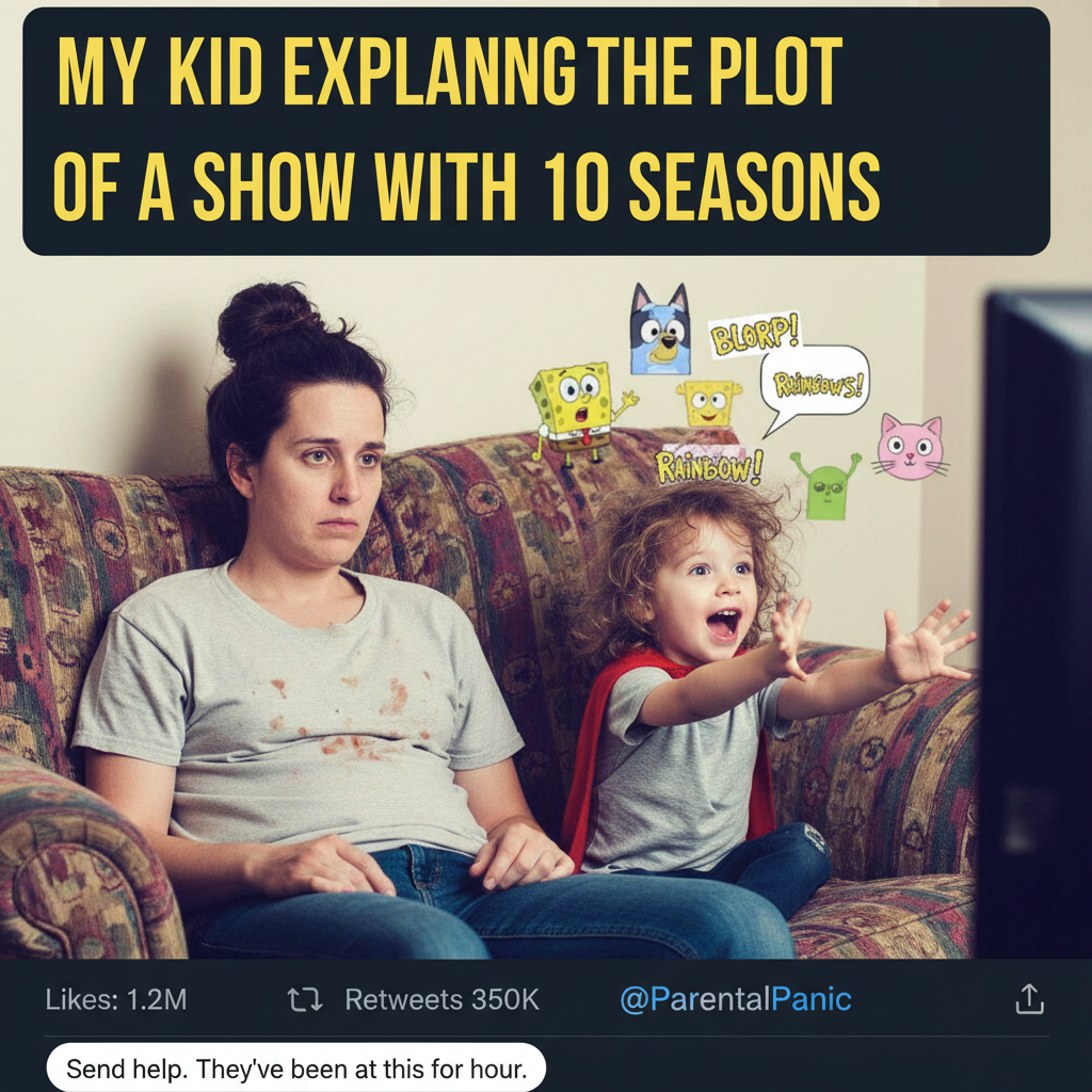 My toddler just explained the plot of Paw Patrol to me for 20 minutes. I nodded. I understood nothing.