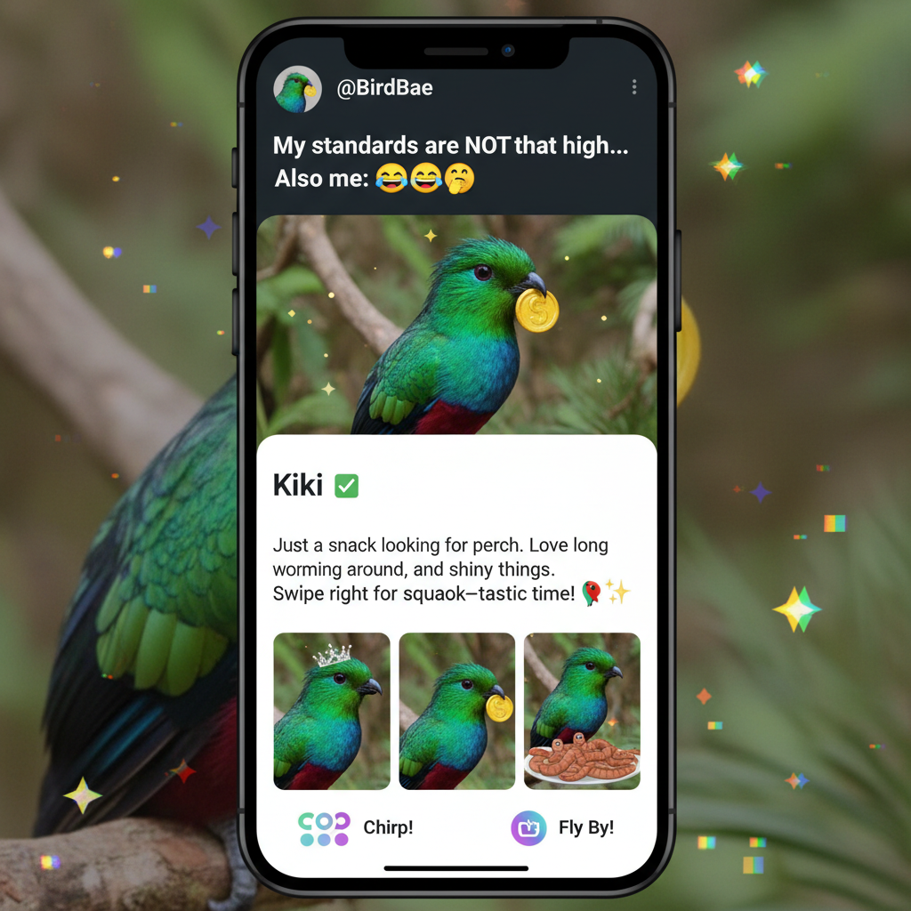 Matched with someone who only sends pictures of their exotic bird. It's a win, actually. #DatingApps