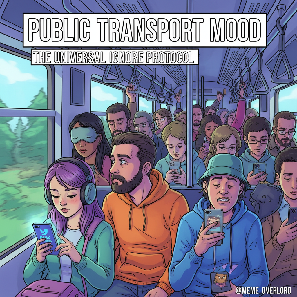 Public transport is just a social experiment to see how many people can avoid eye contact.