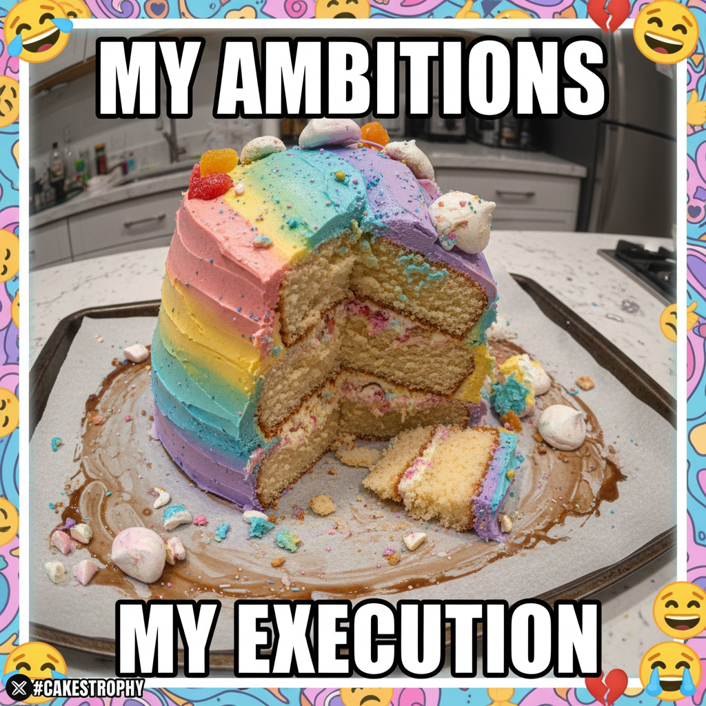 Tried to make a cake. Ended up with a delicious, yet structurally unsound, blob.