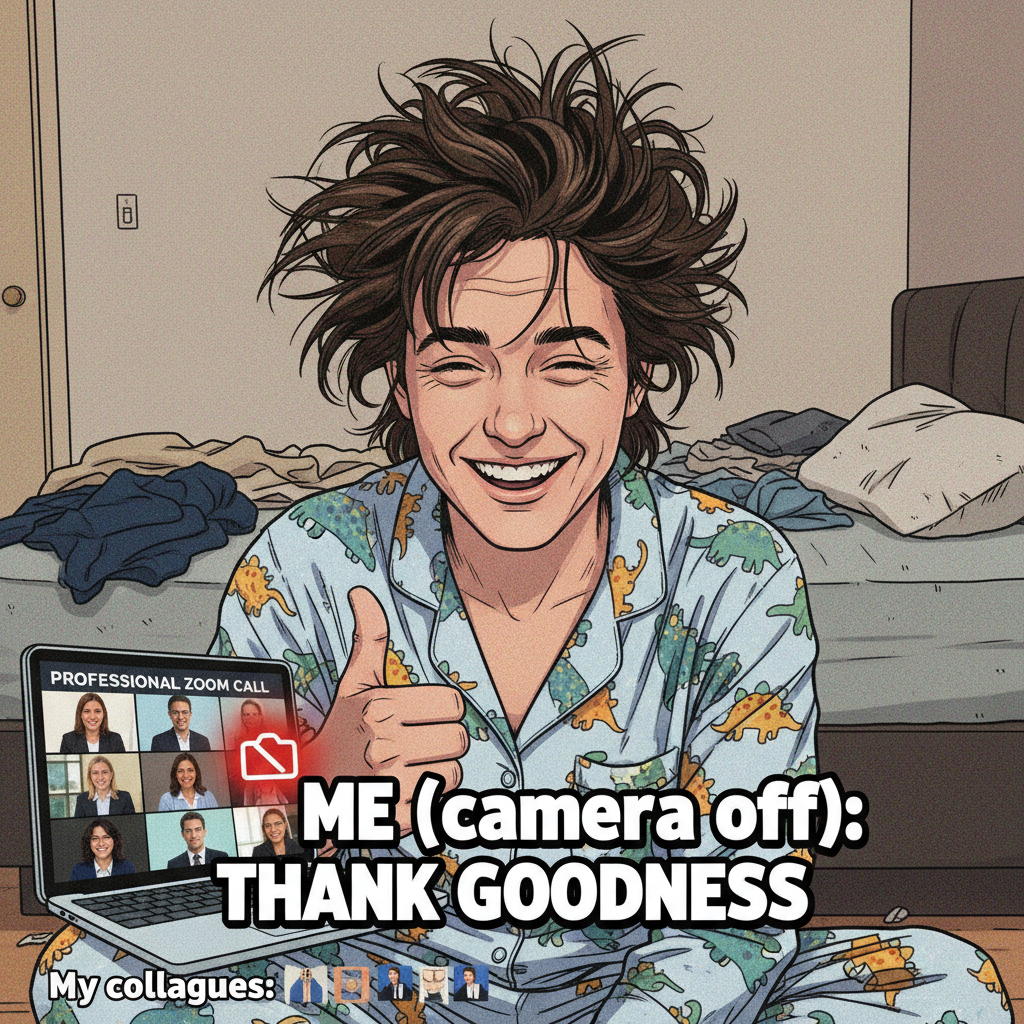 My camera was off during that entire Zoom meeting. You're welcome for sparing your eyes.