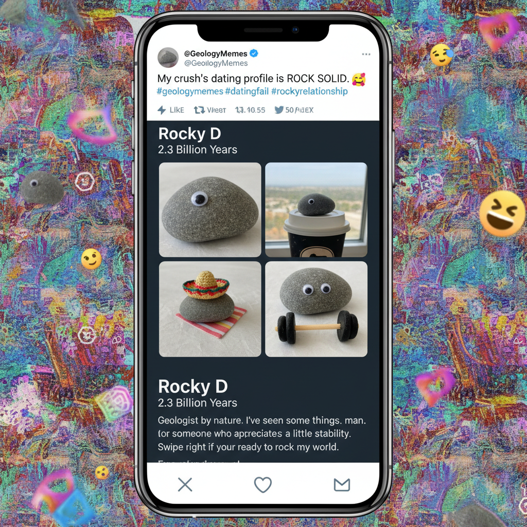 Matched with someone who only sends pictures of their pet rock. Peak dating app experience.