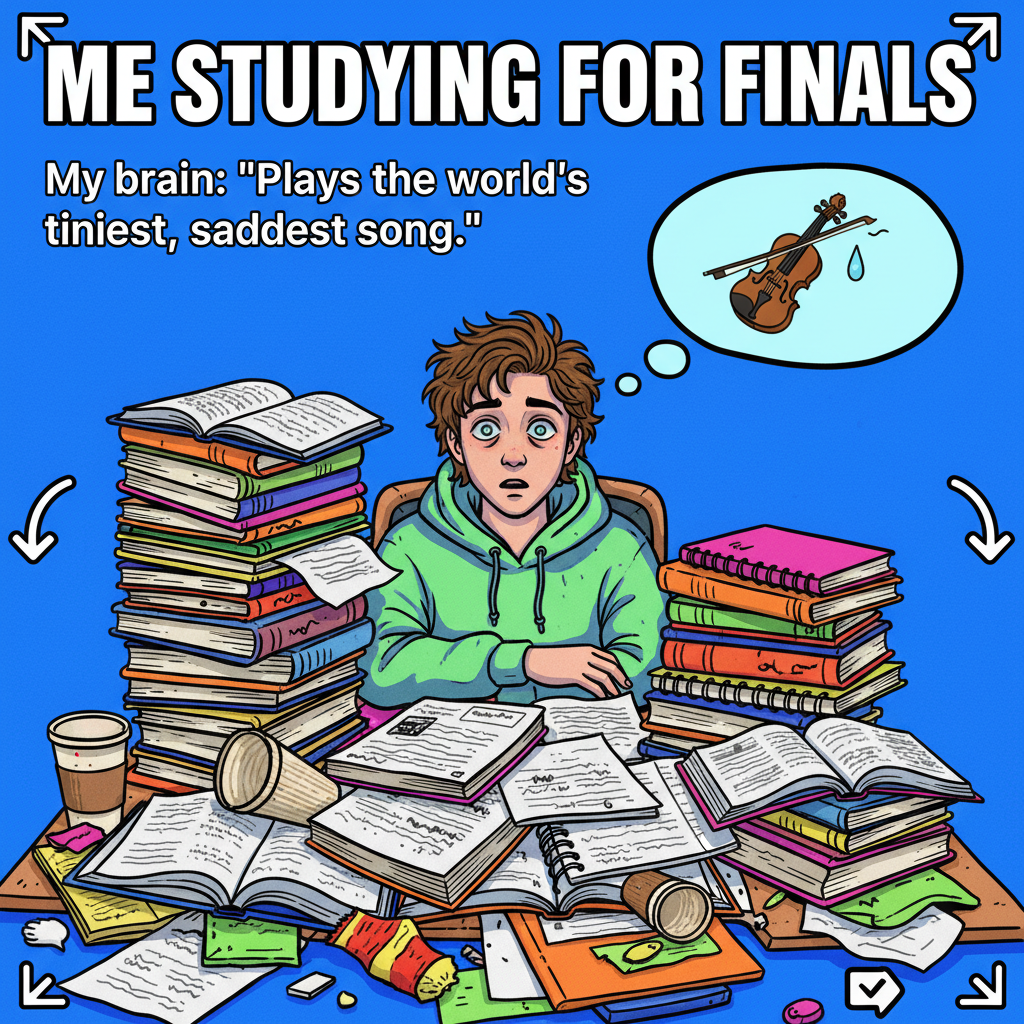 My brain cells during exam season are just playing 'The Sound of Silence.'