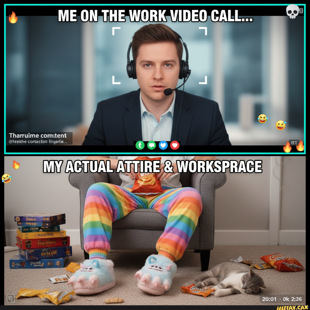 WFH means I can attend meetings in a blazer and pajama pants. Peak performance.