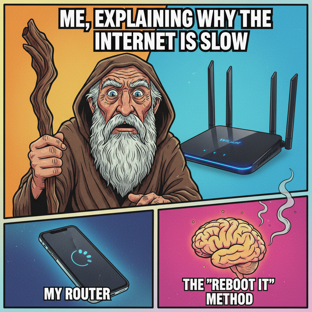 My WiFi went out for 5 mins. I aged 20 years, learned ancient crafts, and almost achieved inner peace.