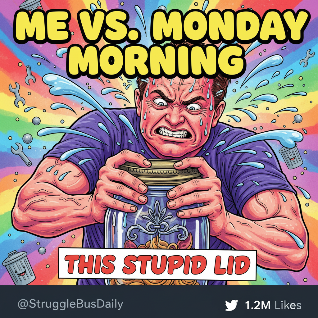 Just spent an hour trying to open a jar. Adulting is a full-contact sport.