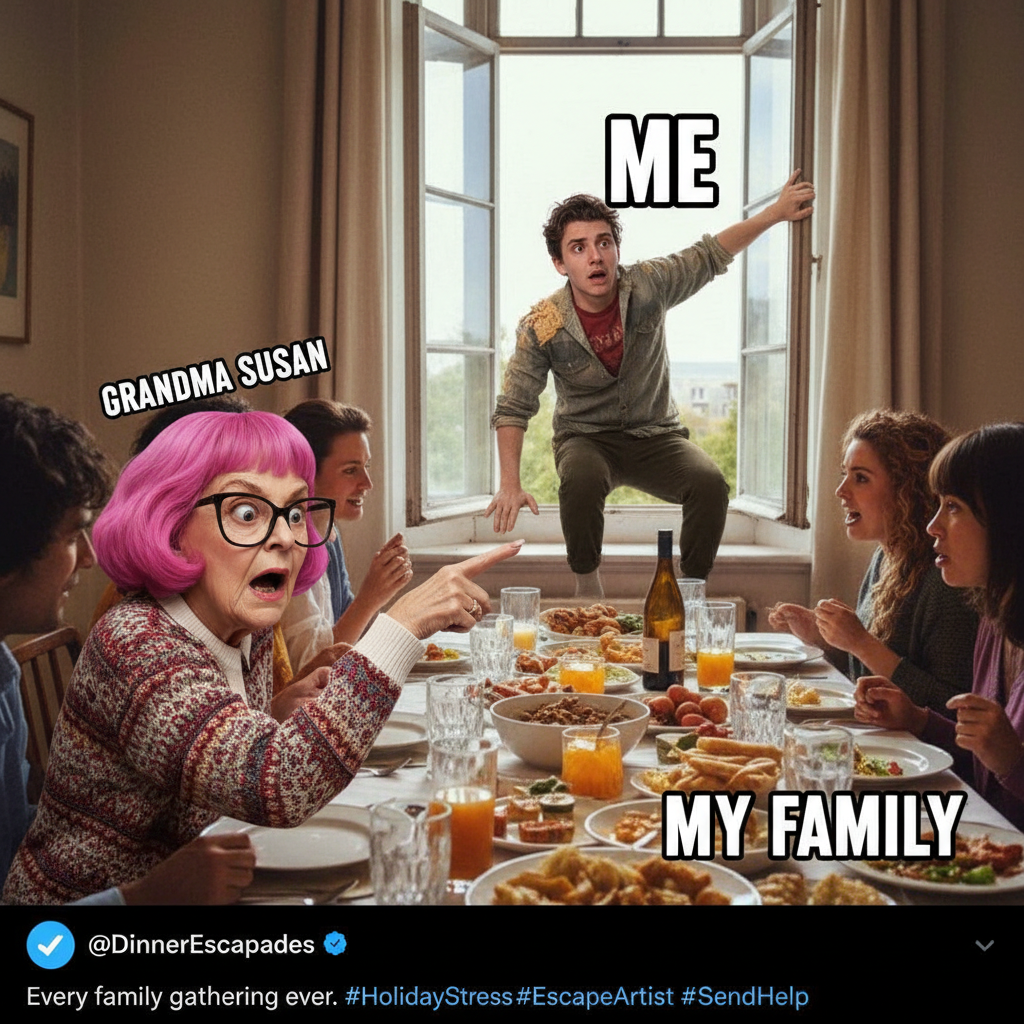 My aunt just asked if I'm 'still single' for the 7th time. Send wine and emergency exits.