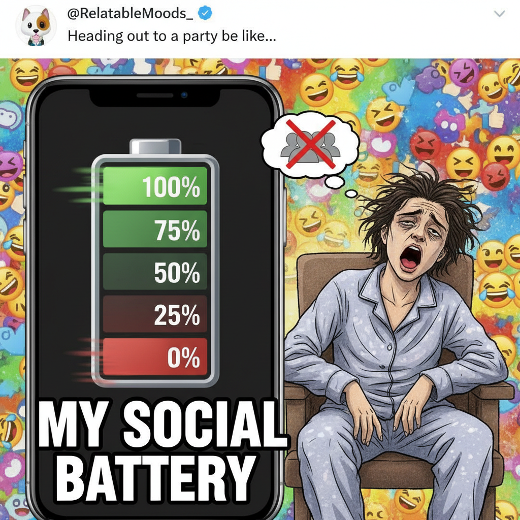 My social battery after 1 hour of 'networking': 📉