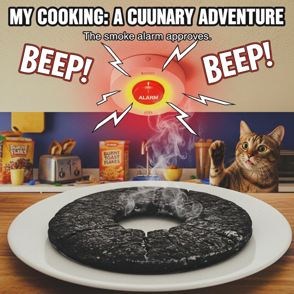 Tried to make a soufflé. Ended up with a burnt pancake and a smoke alarm concert.