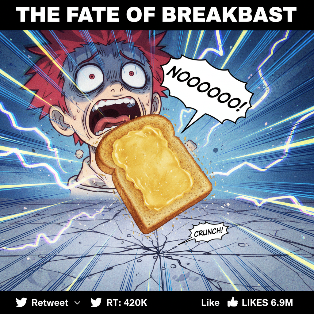 My anime protagonist powers activate when I drop my toast butter-side down.