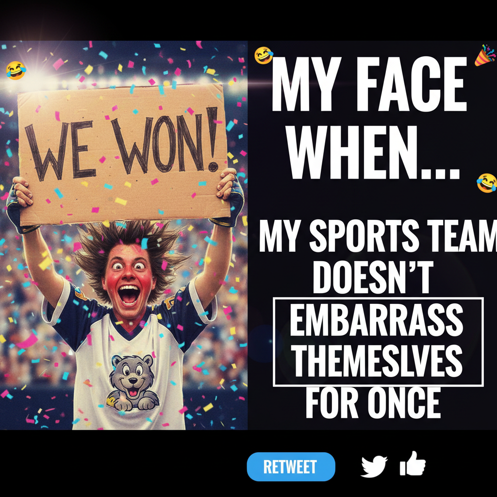 My team won. I'm already planning the parade, writing the victory speech, and getting a tattoo.