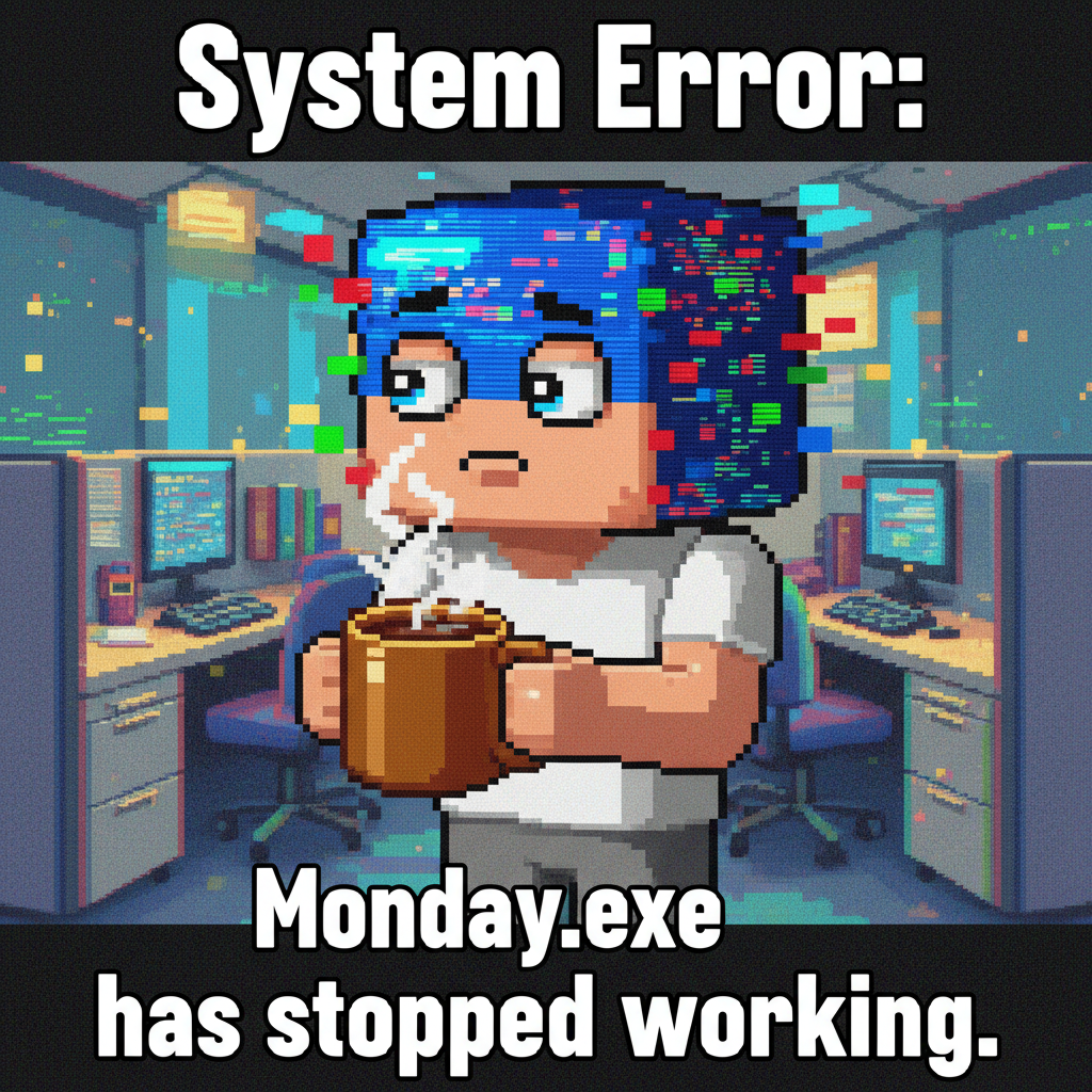 My brain on Mondays trying to process anything before coffee hits.exe
