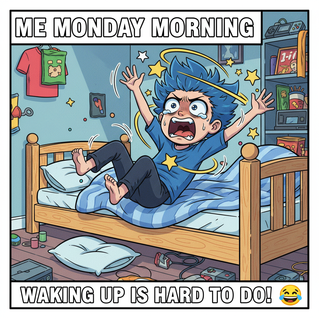 Me trying to use anime logic in real life: *falls dramatically getting out of bed*