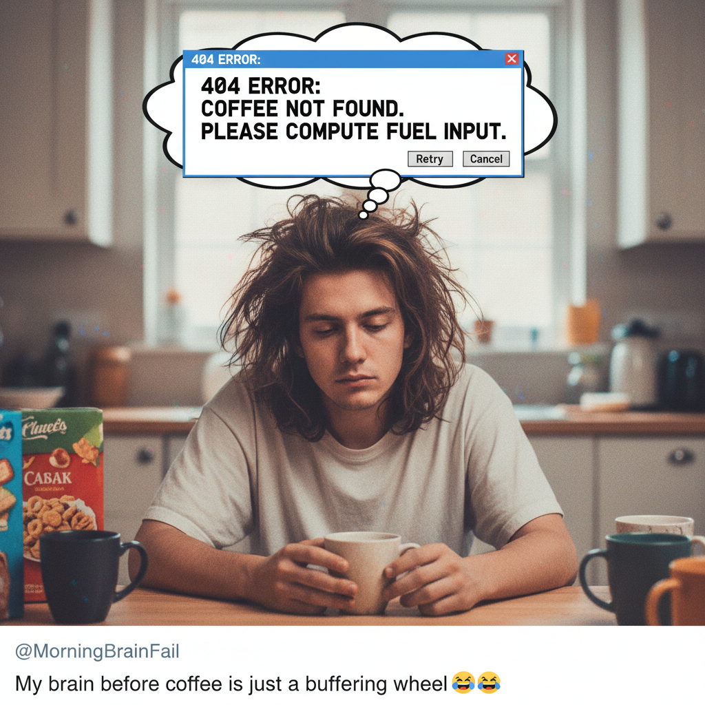 My brain on Monday morning: 'Error 404: Motivation not found.'