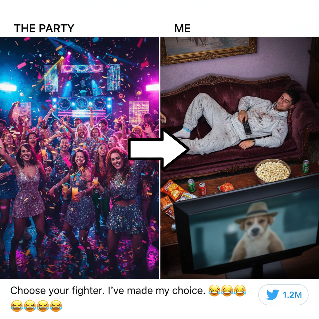 Friday night plans: wild party. Friday night reality: wild Netflix binge.