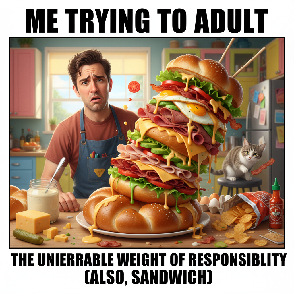 Adulting is just making a series of increasingly complex sandwiches.