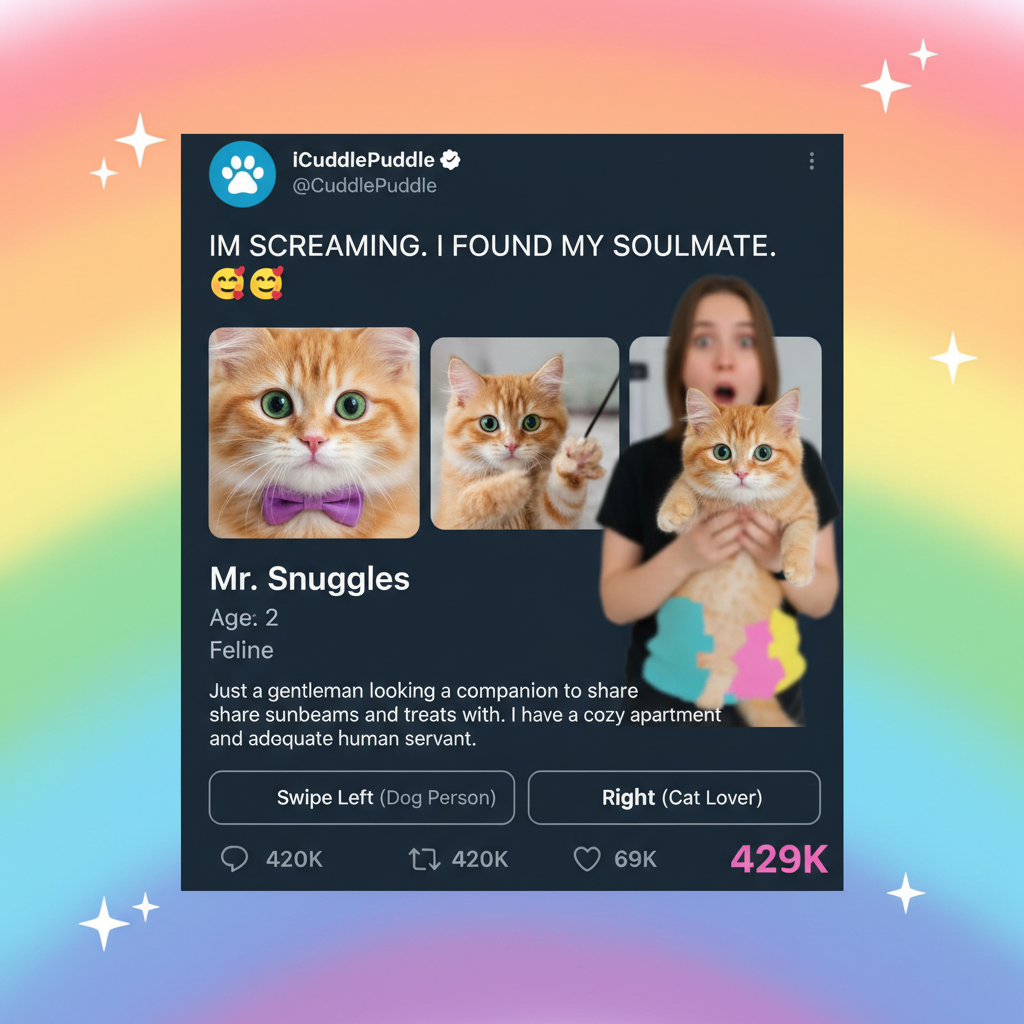 Matched with someone who only posts pics with their cat. I'm in love. With the cat.