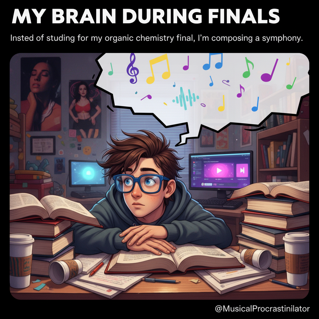 My brain during exam season: *elevator music playing*.