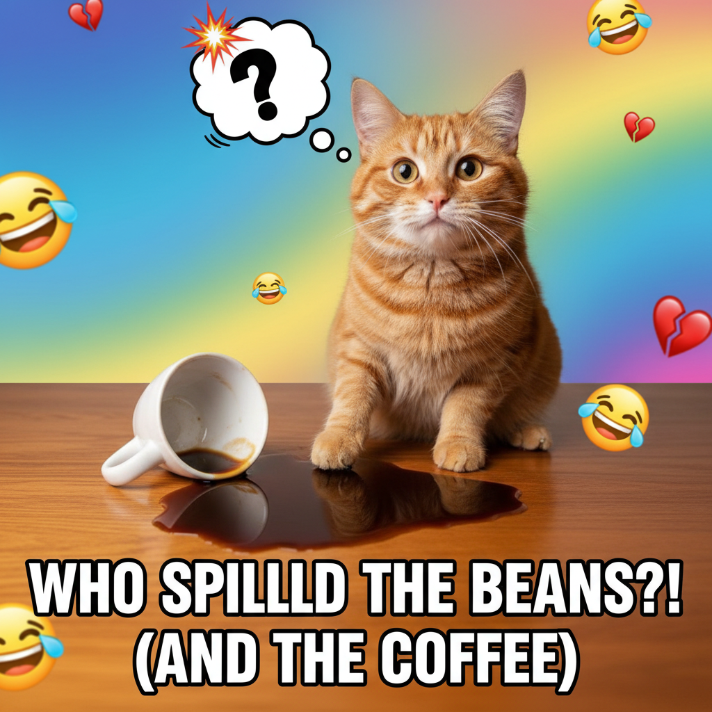 My cat just knocked over my coffee. Again. Send help (and more coffee).