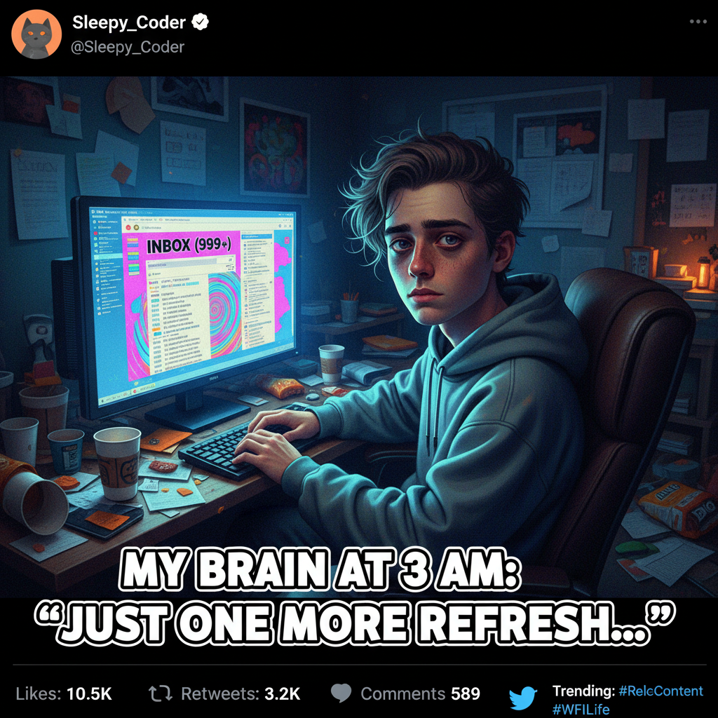 My Monday morning mood is sponsored by 3 hours of sleep and the existential dread of emails.