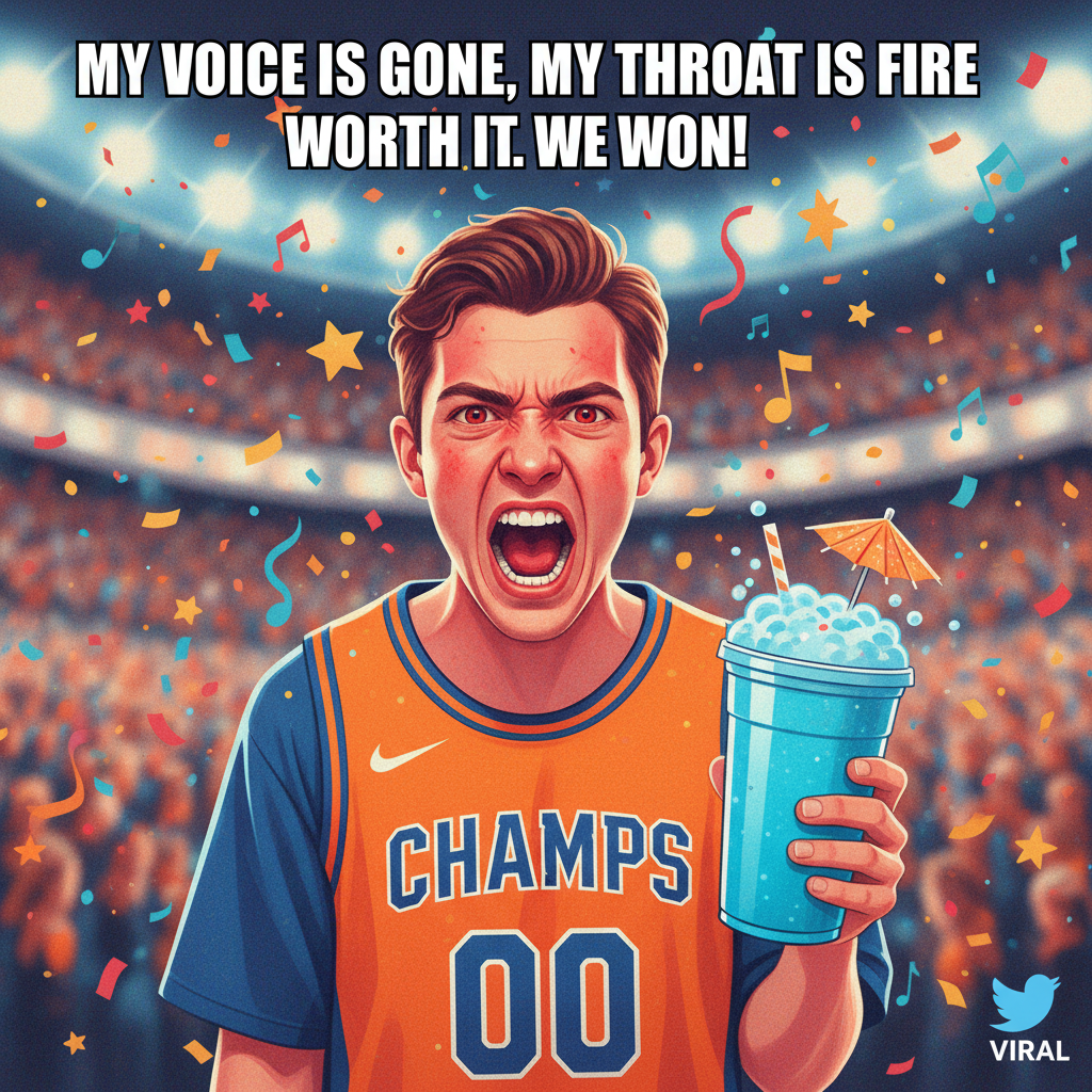 My team won. I've already called in sick tomorrow. My voice is gone. My priorities are clear.