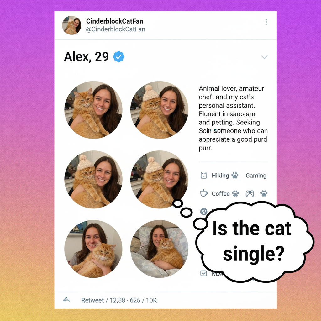 Matched with someone who only posts pics with their cat. Is the cat single?