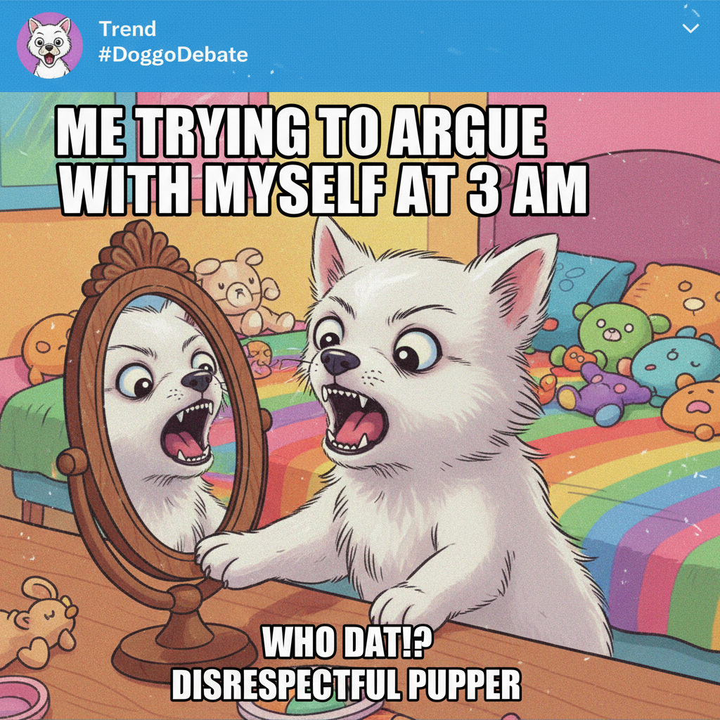 My dog just barked at his own reflection. 10/10 would adopt again.