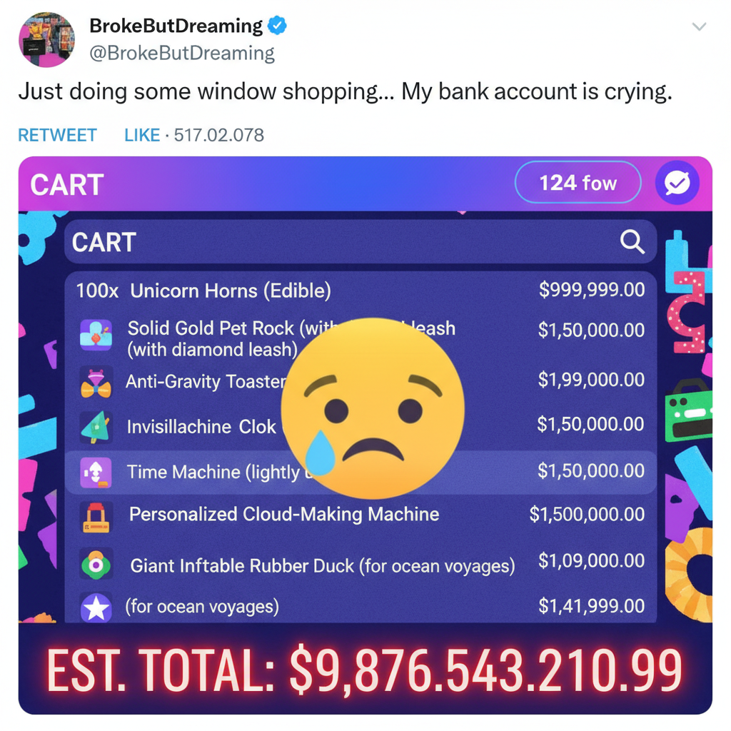 My online shopping cart is basically a 'what could have been' museum. #Regret